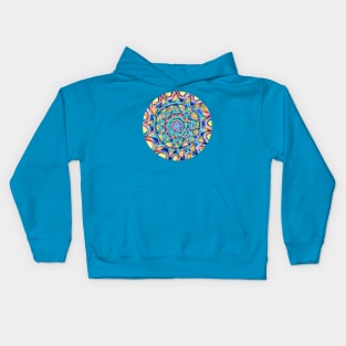 Color Star Mandala - V1 on Blue Kids Hoodie